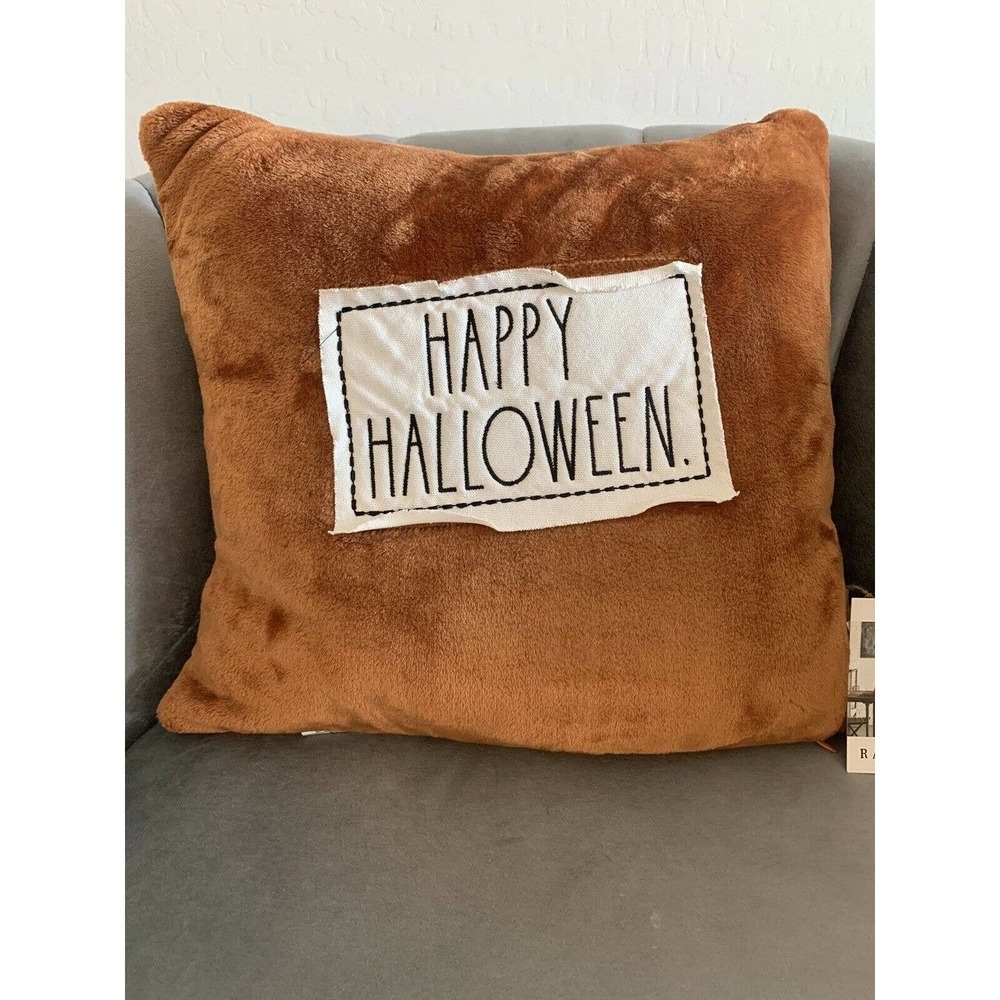 Rae Dunn Halloween Fall Ultra Plush Pillows Hocus Pocus Happy Halloween Set Of 2 - Picture 3 of 3